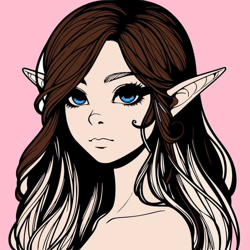 elf girl realistic dark fantasy
