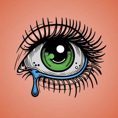 realistic eye crying