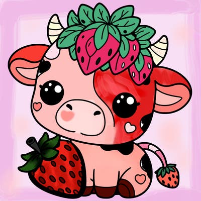cute strawberry cow