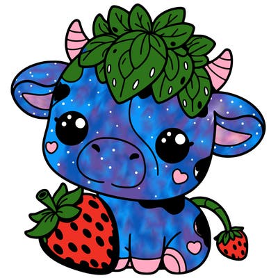 cute strawberry cow