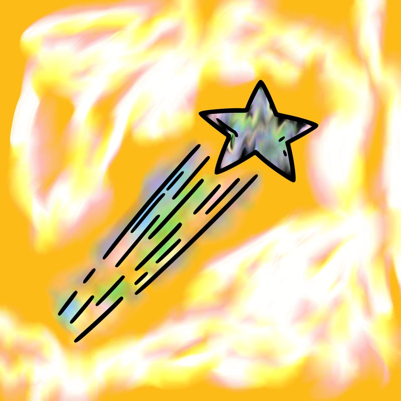 a shooting star in the sky