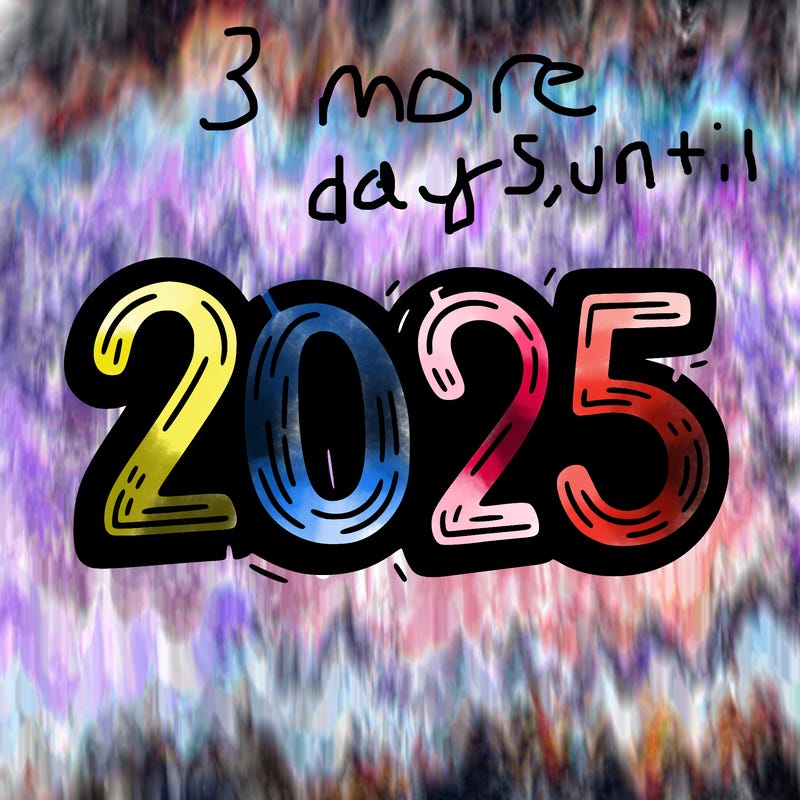 one line scrawled numbers sketch design “2025”