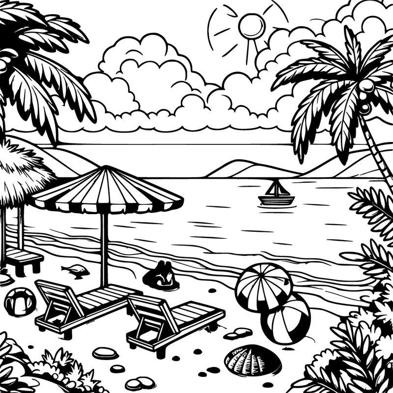 realistic beach