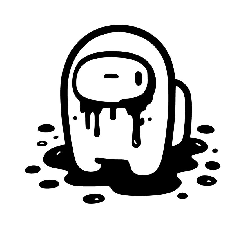 among us looks like a ghost with blood