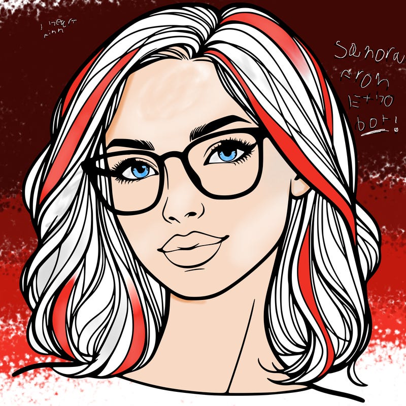 realistic woman with glasses