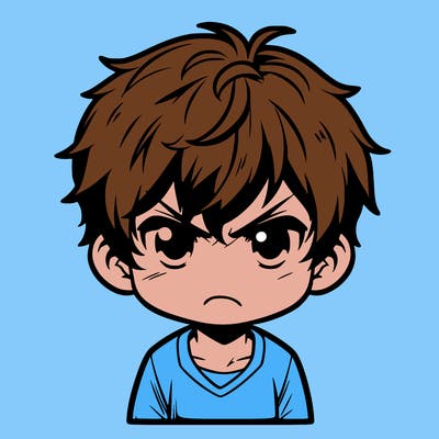 angry anime boy