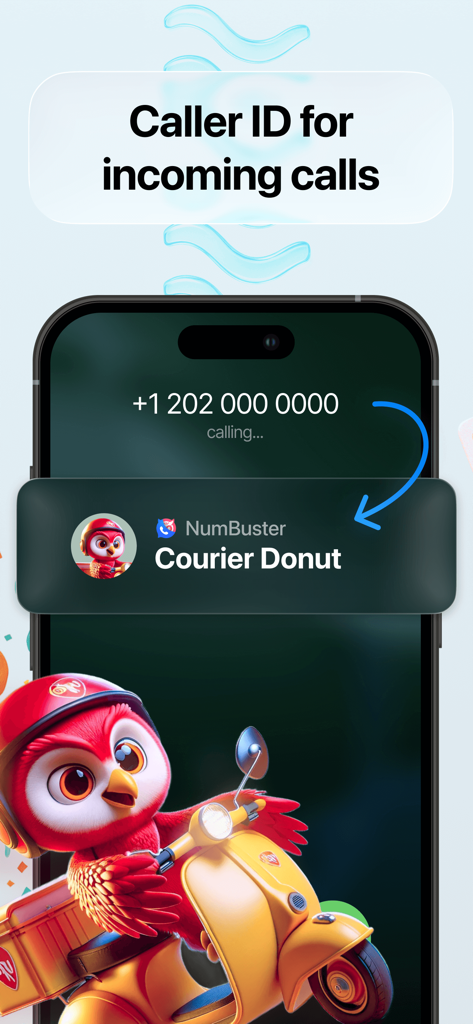 NumBuster. Real Name Caller ID - NumBuster identifica una llamada entrante desconocida como un servicio de mensajería en un smartphone