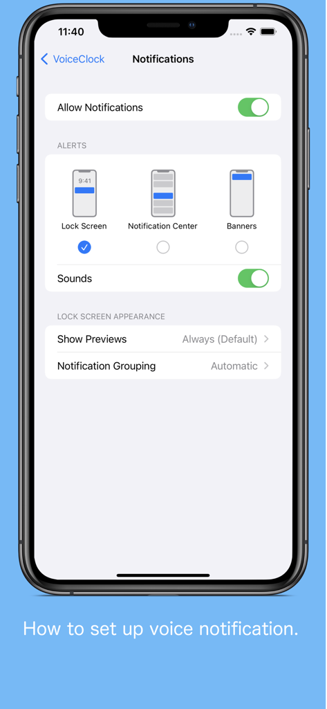 VoiceClock - Talking - How to set up voice notifications in the VoiceClock app on iOS