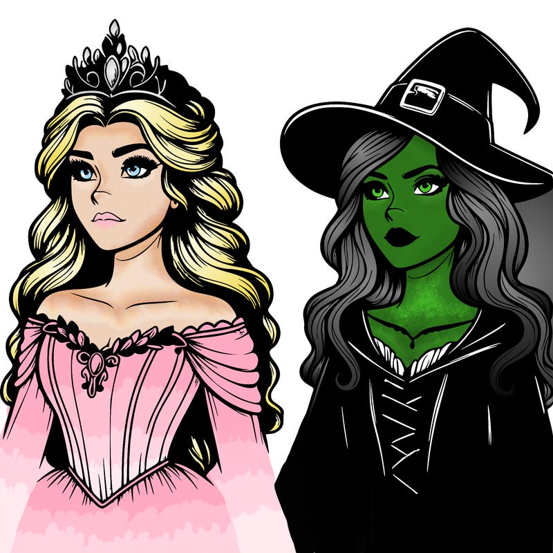 princess and witch realistic