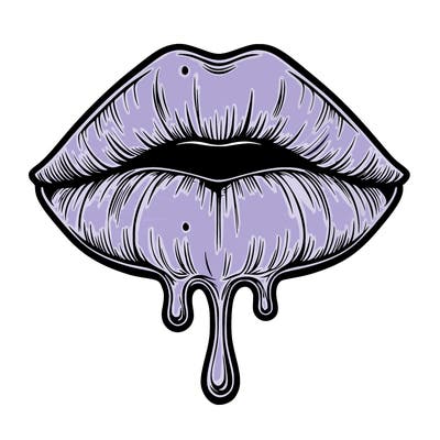 realistic lips with a drip