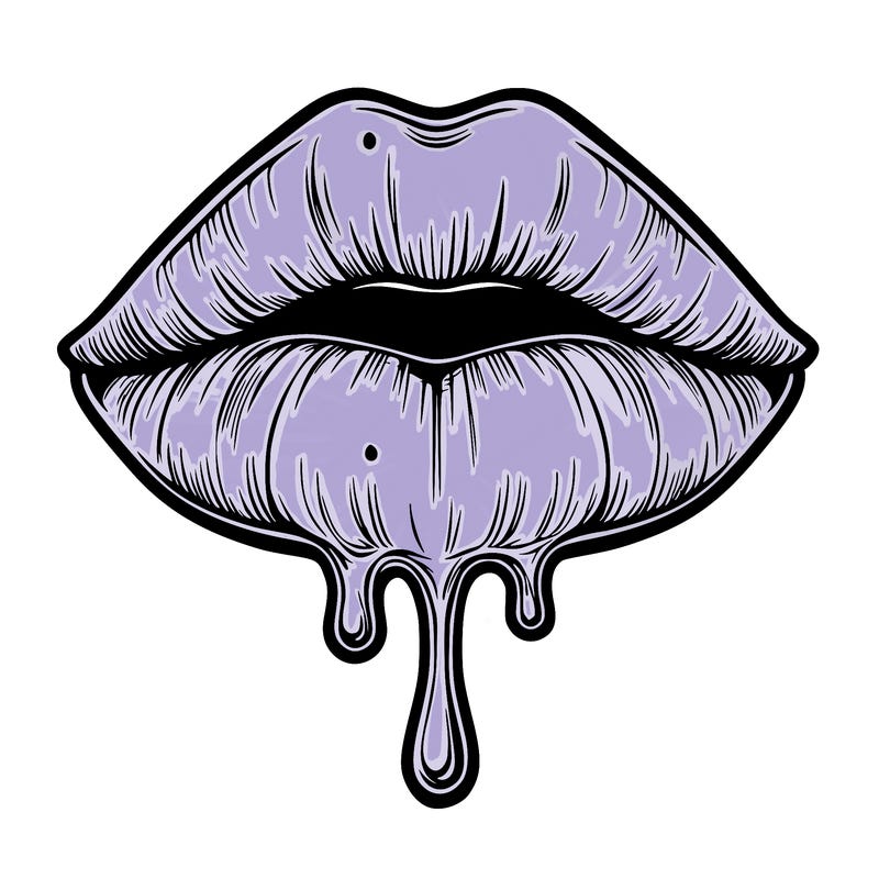 realistic lips with a drip