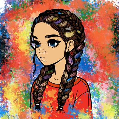 realistic girl with braids