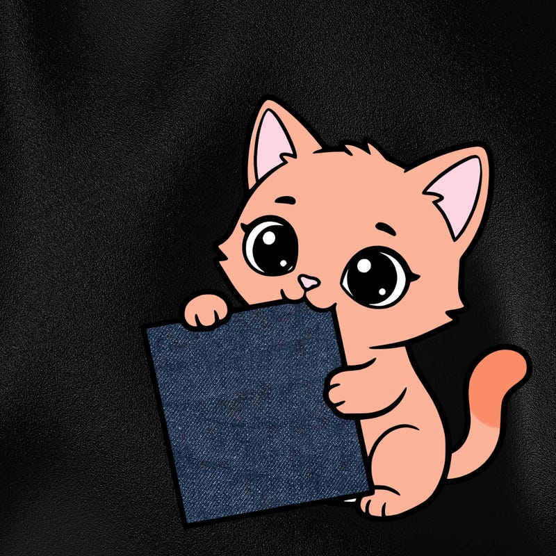 a small cat with a blank sheet of paper in its hand. the cat is sooooooo cute!