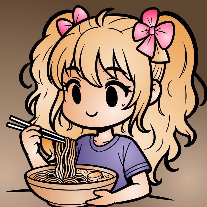 a girl eating ramen