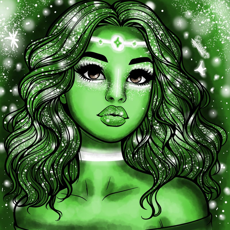 realistic girl with wavy hair and lips