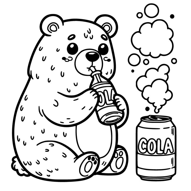 bear drinking cola