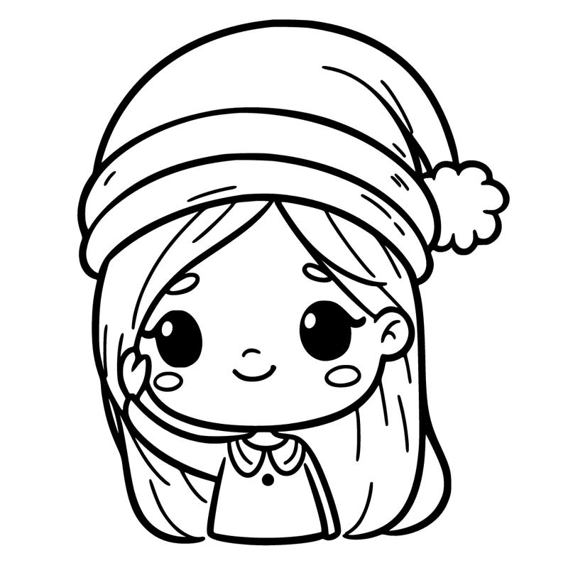 girl with christmas hat