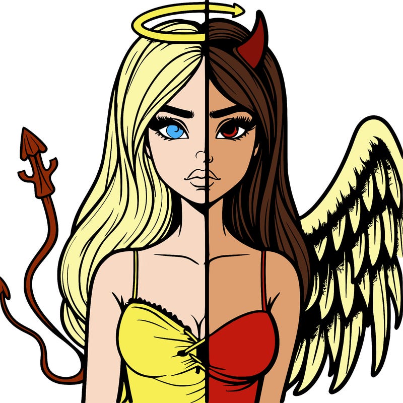 devil vs angel realistic girl