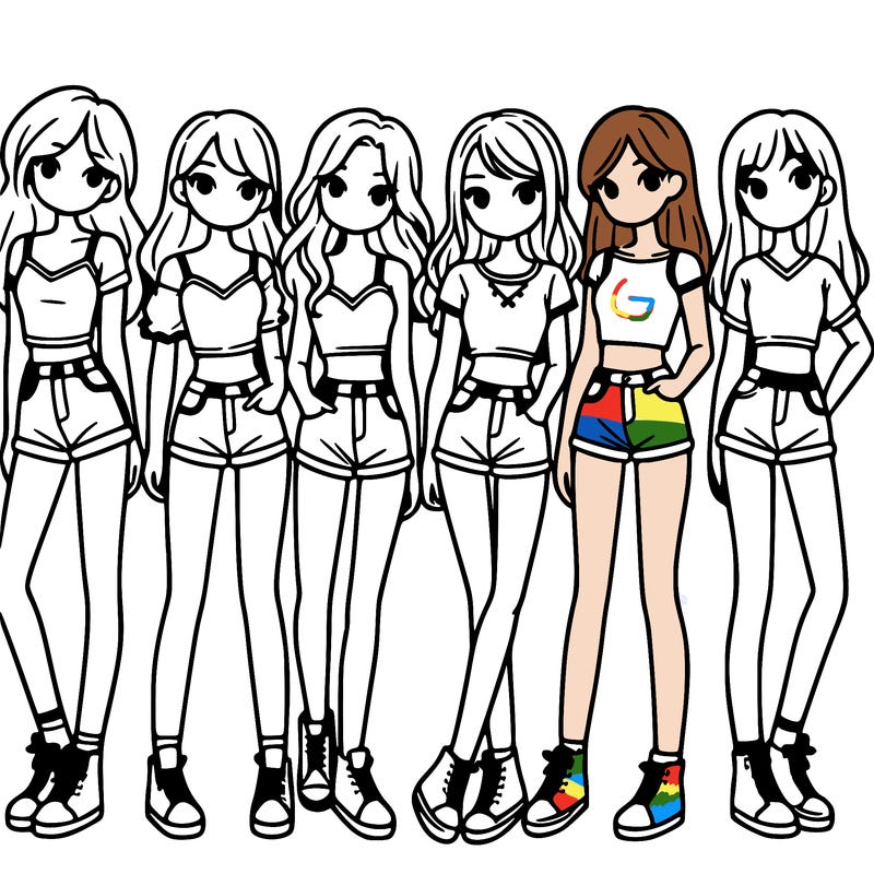 a group of girls wearing crop tops and shorts