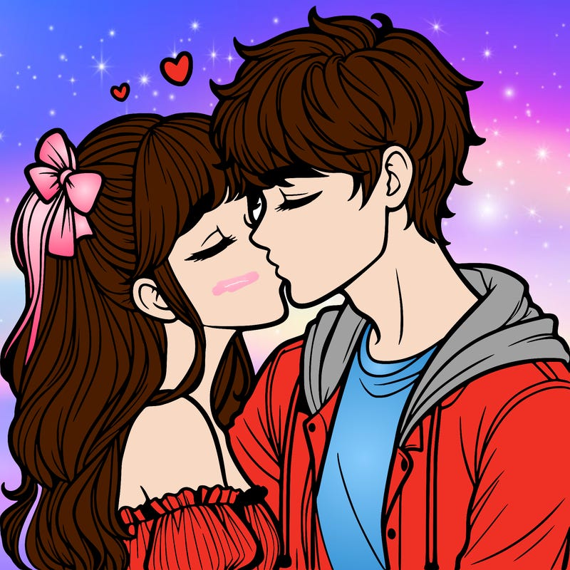 boyfriend and girlfriend kissing