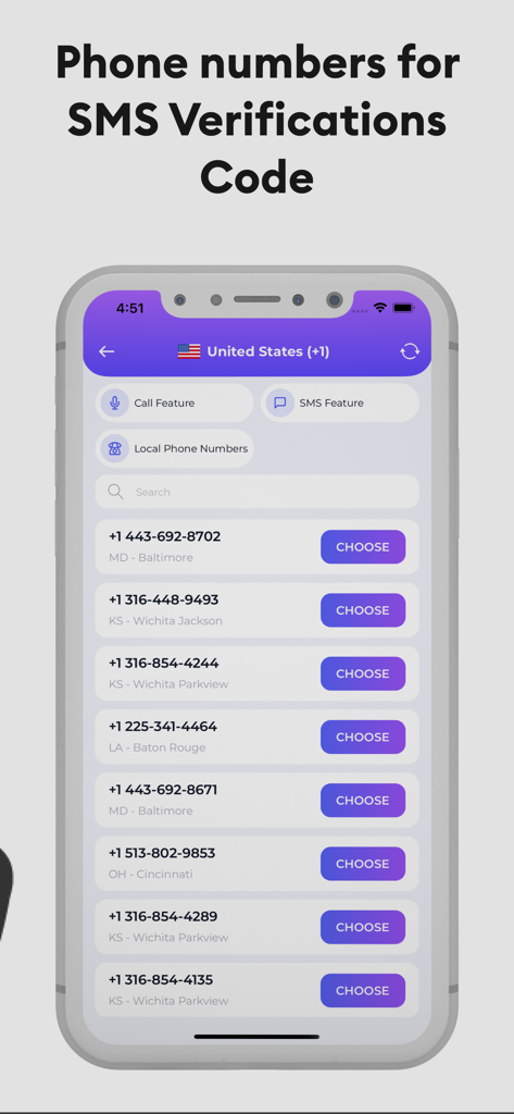 GSM+ Second Phone Number - Una lista de números de teléfono de Estados Unidos para verificación por SMS en la interfaz de la aplicación GSM plus