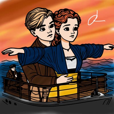 jack and rose on the titanic
