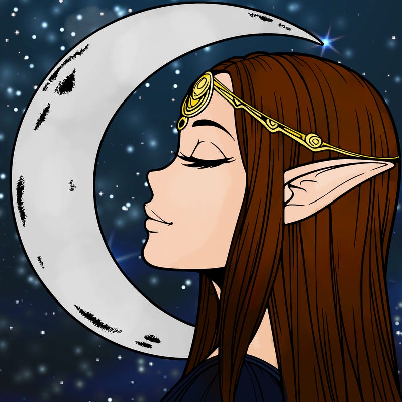 a realistic moon elf