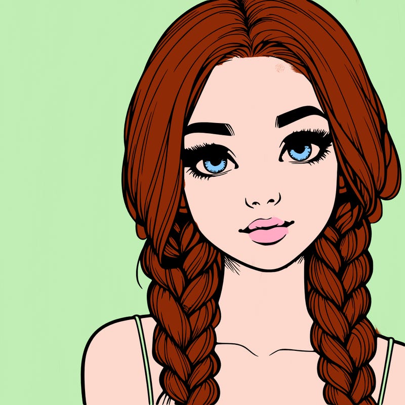 realistic girl with braids