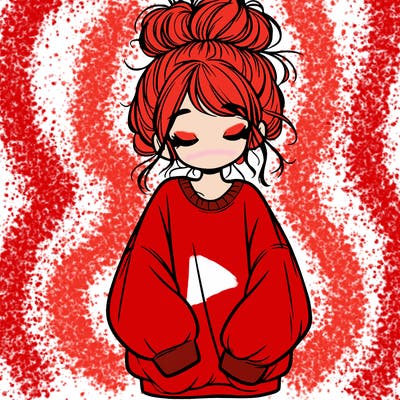 girl with baggy sweatshirt and messy bun