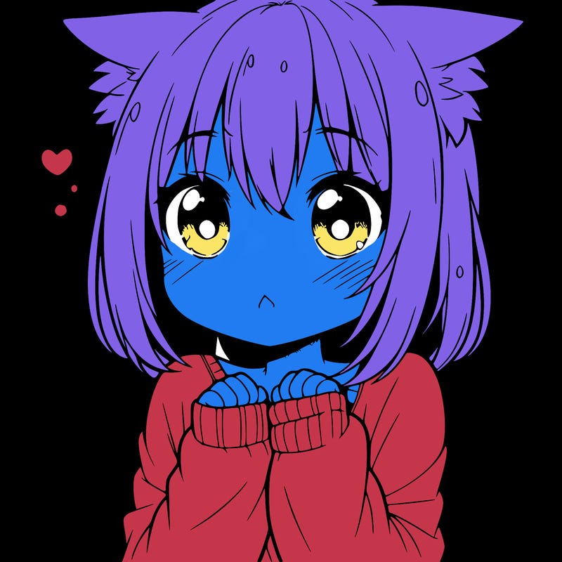 shy anime catgirl