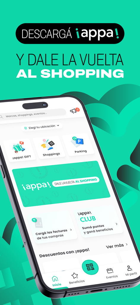 Der Startbildschirm der mobilen App appa, der Einkaufsvorteile und Belohnungen zeigt.