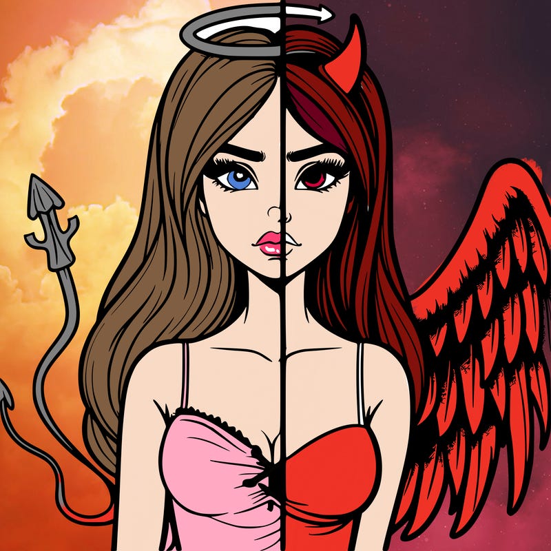 devil vs angel realistic girl