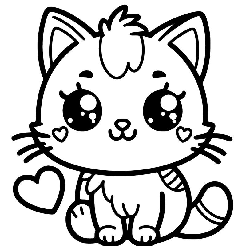 cute cat with a heart