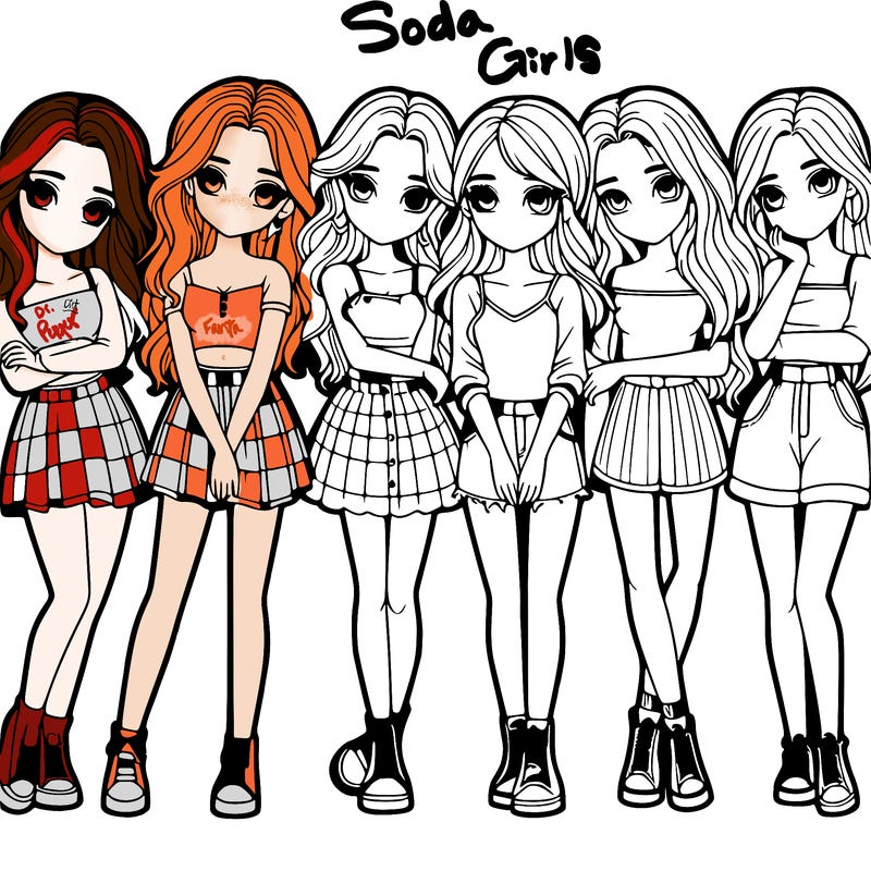 a group of girls realistic