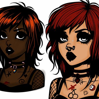 realistic goth emo girl