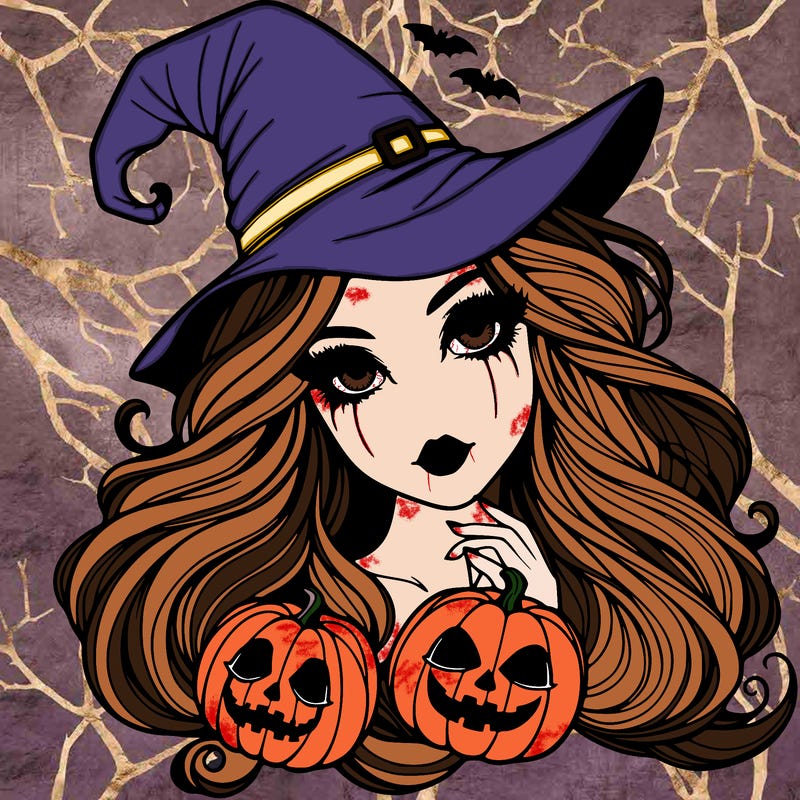 realistic female halloween beautiful spooky