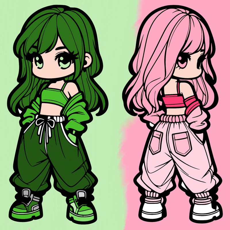 girl in crop top and baggy pants