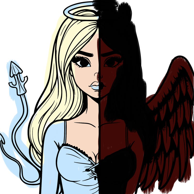 devil vs angel realistic girl