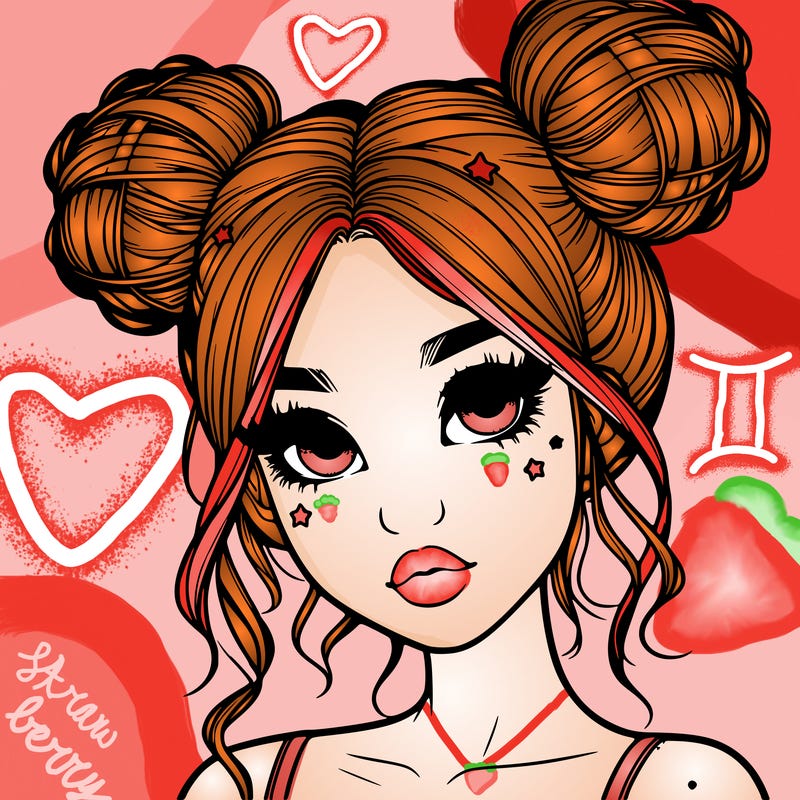 realistic girl with space buns
