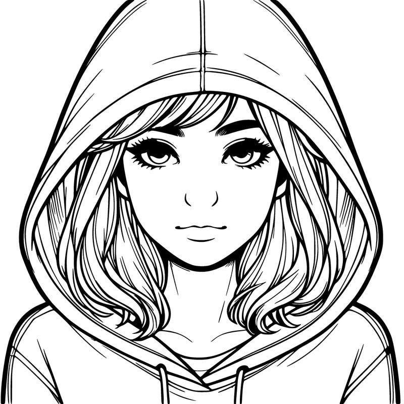 realistic girl with a hoodie