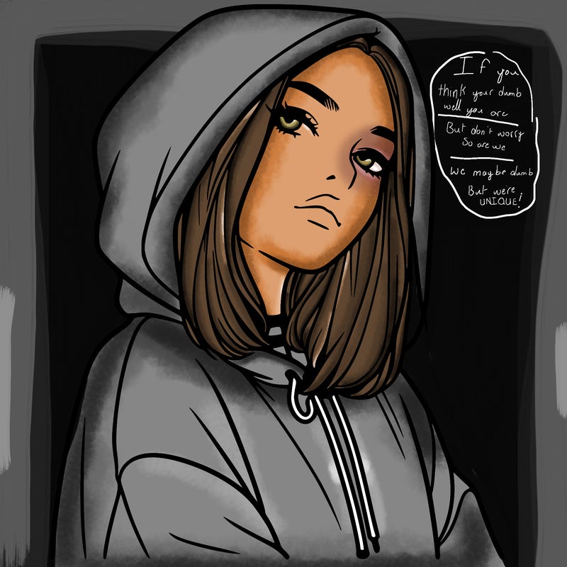 a realistic girl in a hoodie