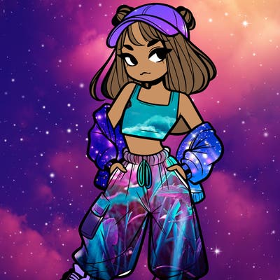 girl in crop top and baggy pants