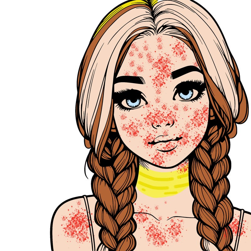 realistic girl with braids