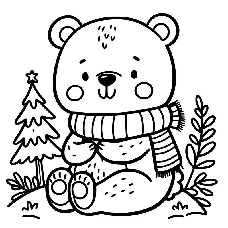 cozy bear coloring page