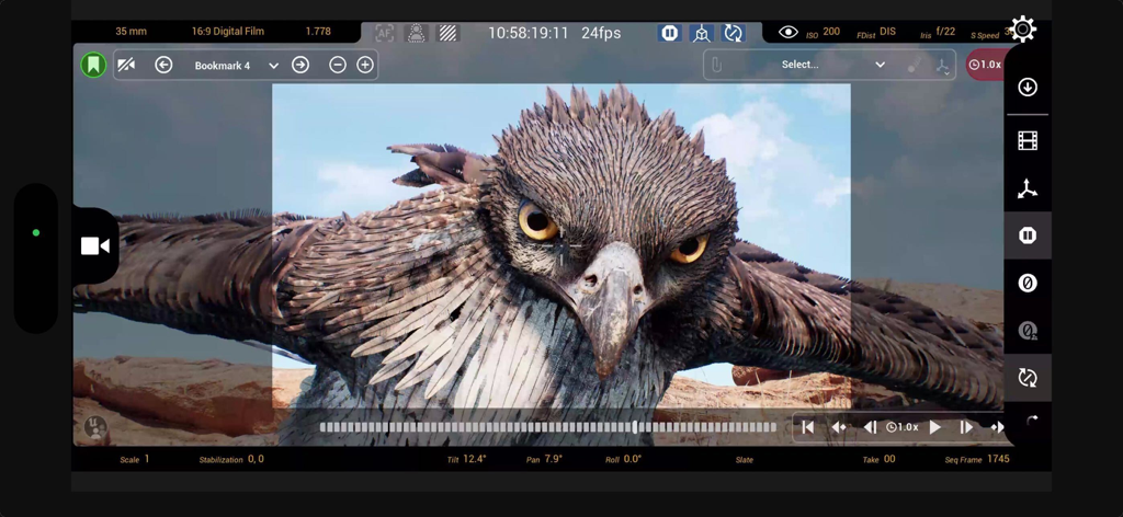 Unreal VCam - Unreal VCam interface for virtual cinematography with camera controls and 3D environment