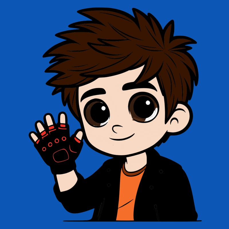 boy with hair sticking up and finger less gloves and leather jacket