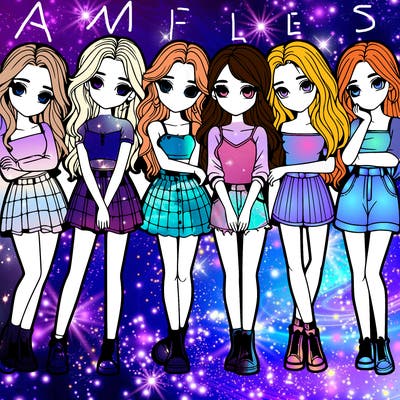 a group of girls realistic