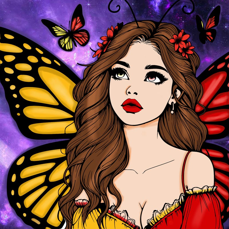 butterfly fairy realistic girl