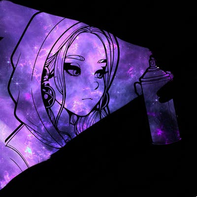 a realistic girl, spray painting