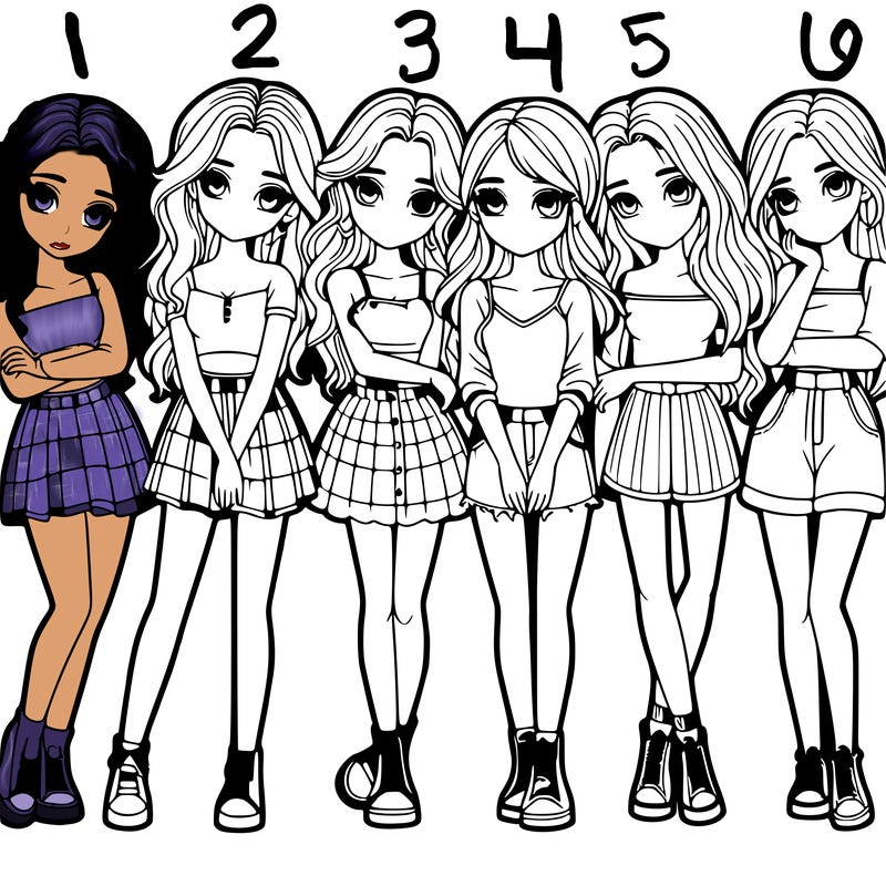 a group of girls realistic